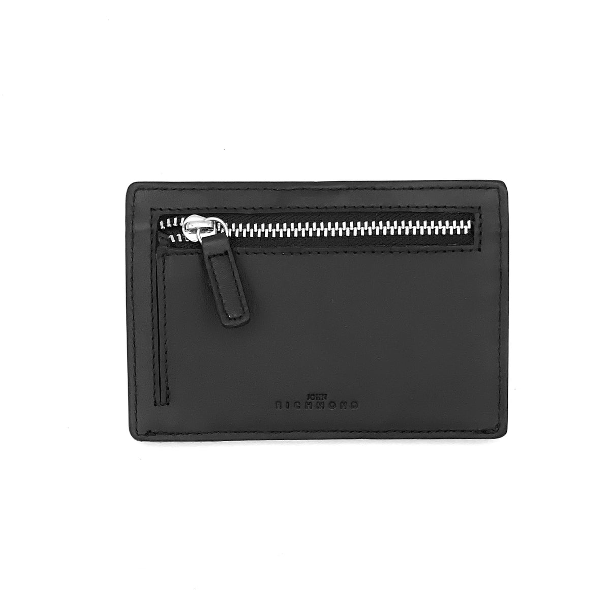 JOHN RICHMOND men's RFID card holder in black leather with zip