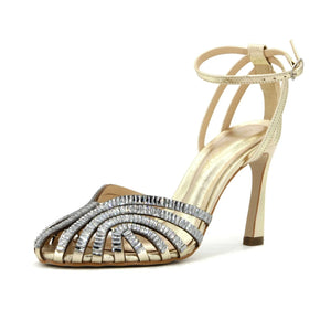 Miss Unique rhinestone cage sandals heel 90