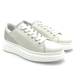 Meline Sneakers MLN BI667 bianco e argento