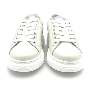 Meline Sneakers MLN BI667 bianco e argento