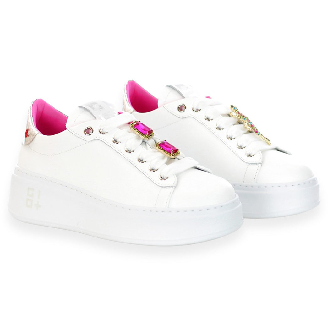 Sneakers Gio+ PIA180A Bianco Fuxia Geco