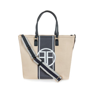 Fracomina shopping bag in canvas and eco-leather 