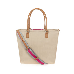 Fracomina shopping bag in canvas and eco-leather 