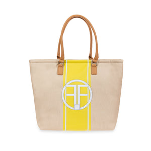 Fracomina shopping bag in canvas and eco-leather 