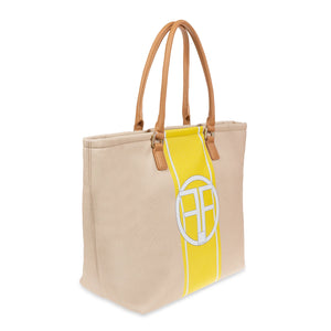 Fracomina shopping bag in canvas and eco-leather 