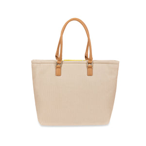 Fracomina shopping bag in canvas and eco-leather 