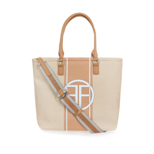 Fracomina shopping bag in canvas and eco-leather 