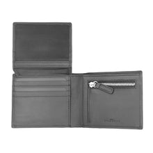 Load image into Gallery viewer, JOHN RICHMOND men&#39;s RFID wallet in black leather with zip coin purse
