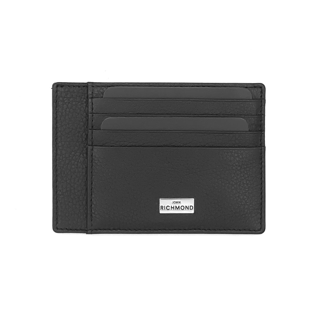 JOHN RICHMOND men's RFID card holder in black leather