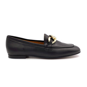 Gio+ loafers in leather with chain accessory