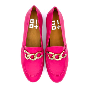 Gio+ loafers in leather with chain accessory