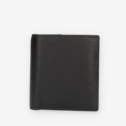 JOHN RICHMOND men's RFID wallet in black leather with external coin purse